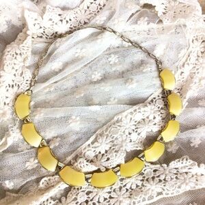 Vintage Star Brand Yellow Beaded Rhinestone Princess Necklace